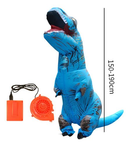 Disfraz De Dinosaurio Inflable, Disfraz Con Adultos Azul