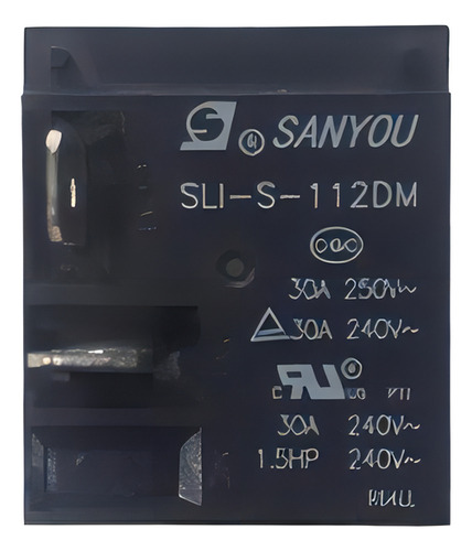 Relé Sanyou SLI-S-112DM - División de aire de 30 A, 250 V y 12 VDC