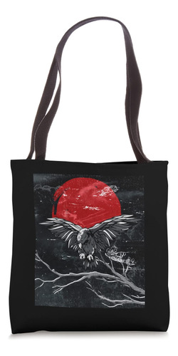 Cuervo De Luna Roja Cuervo Negro Japonés Bolsa De Tela