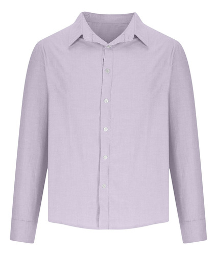 Camisa De Manga Larga Holgada A Rayas Con Botones De Solapa