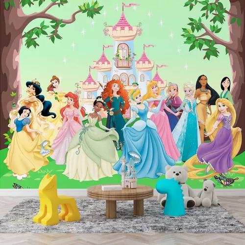 Vinil de parede 12 princesas da Disney