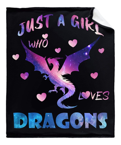Just A Girl Who Loves Dragons Manta De Franela Y Forro ...