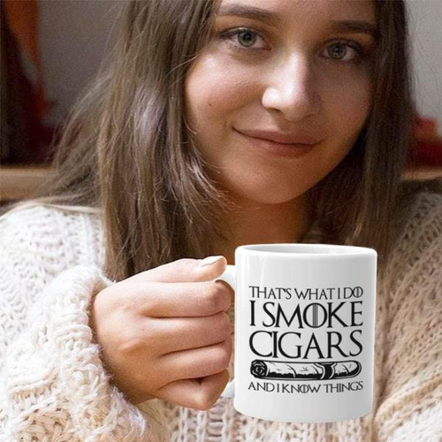 Taza De Café Con Cigarrillos, 11 Oz, Fumo Cigarros Y Sé Cosa