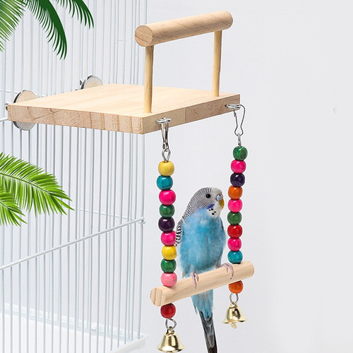 Repisa Con Percha Columpio Para Aves Loros