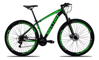 Bicicleta Aro 29 Sutton Half Freio A Disco Bike 24v Cor Preto/Verde Tamanho do quadro 19