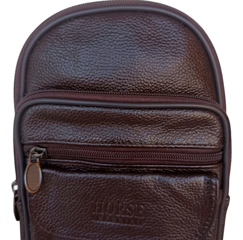 Pechera Mariconera Cangurera Casual Horse Imperial Xb5-10 Chocolate Piel
