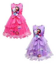 Comprar Gabby Casa De Muñecas Cosplay Vestidos Niñas Arco Princesa De Dibujos Animados Vestidos