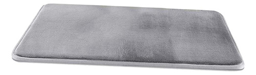 Alfombra De Baño De Terciopelo Absorbente Gris 40x60cm