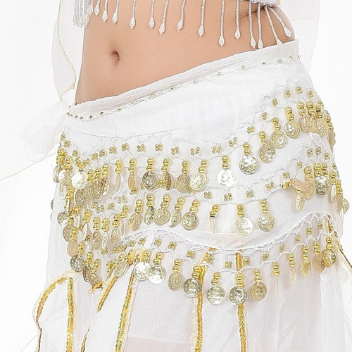 Fajilla Belly Dance Monedas Danza Árabe Chifon Falda Zumba