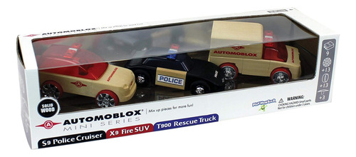 Automoblox Mini Rescue Pack Vehículos De Madera Para Mezcl