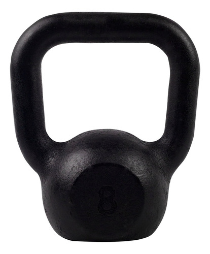 1 Kettlebell Pintado 8kg P/ Treino Em Casa Cor Preto