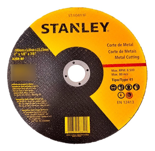 Disco Corte Ferro Stanley 7 X1/8x7/8 