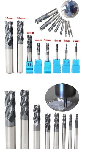 Cortador Broca Router Cnc Fresa 4mm 4 Flautas Para Metal