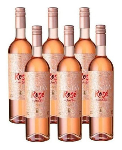 Vinho La Linda Rose Malbec 750 Ml Kit Com 06 Unidades