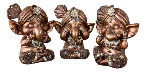 Juego Dioses Ganesh Bebés Sabios 10cm, 3 Virtudes, Jart