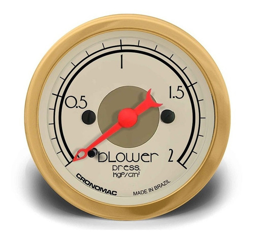 Relógio Manometro Pressão Turbo 52mm Mecânico 2kg - Hot Gold