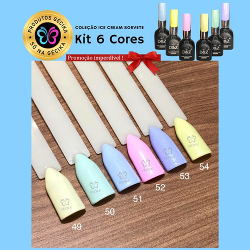Imagem 2 de 7 de Esmaltes Em Gel Dez Coleção Kit Unha Seca Cabine Led Uv 12ml