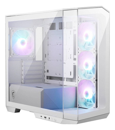 Gabinete Gamer Msi Mag Pano M100r Pz White Micro Atx Micro Torre 4 Fan Cristal Templado