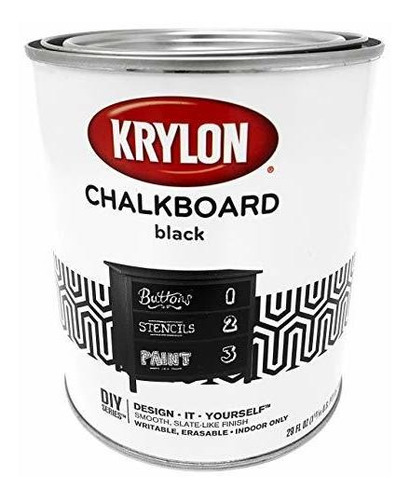 Krylon K05223000 Pizarra Cepillo En Pintura Negro Pack ...