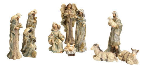 Transpac Imports, Inc. Nativity - Juego De 10 Figuras Navid