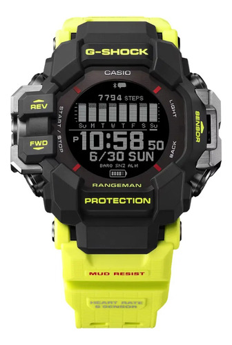Reloj Casio G-shock Mudman Gpr-h1000ry-1a9 Caballero Correa Amarillo Bisel Negro Fondo Negro
