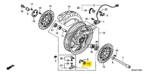 42754-mn5-000 Placa De Pivote Llanta Deltras Para Goldwing 