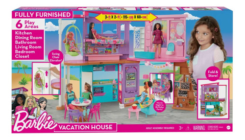 Casa De Vacaciones De Barbie Grande Original Mattel