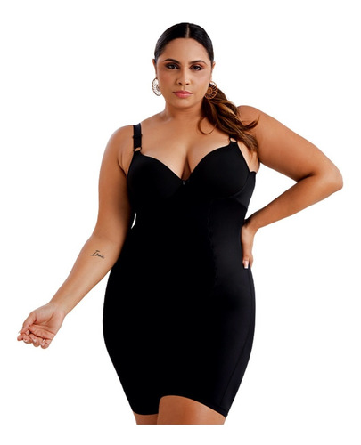 Macaquinho Cinta Modeladora Body Feminino Plus Size 350842