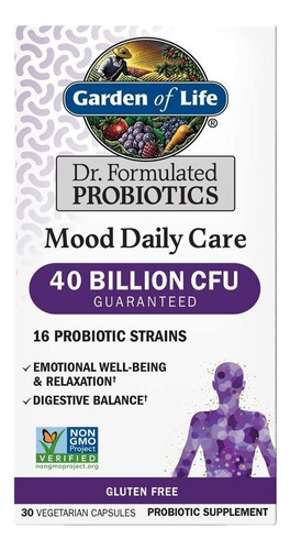 Garden Of Life Probióticos 40 Billion Cfu Mood Daily Care Sabor Sin Sabor