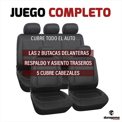 Imagen 3 de 8 de Funda Cubre Asiento Auto Simil Cuero Soft Acolchada Fitter