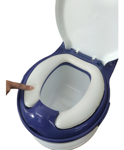 Baño Entrenador Acojinado Con Sonido Y Antiderrapante Color Azul