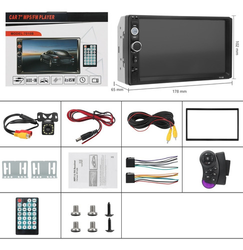 Imagen 10 de 10 de Pantalla Táctil Estéreo Bluetooth De 7 Pulgadas Mirror Link