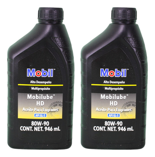 Aceite De Transmisión Mobilube 80w90 Multipropósito / 2 Lts.