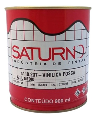 Tinta Vinílica Fosca Azul Médio 900ml Saturno 4110.237