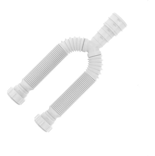 Sifão Sanfonado Duplo Porca Pvc Branco Pia/tanque Blukit