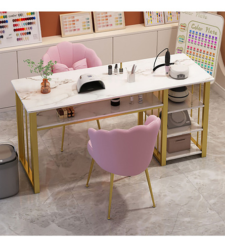 Mesa De Manicura Mesa Manicurista Sencilla Estante 3 Pisos Blanco