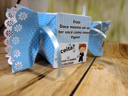 Imagem 3 de 8 de Caixa Personalizada Convite Dama/ Pajem/padrinhos-30unidades