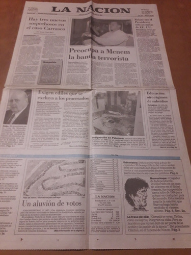 Tapa Diario La Nación 28 04 1994 Burruchaga Caso Carrasco 