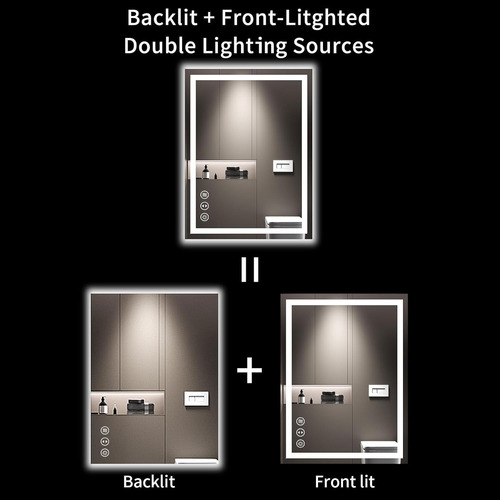 Loaao Espejo De Baño Led De 24 X 32 PuLG