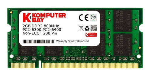 Memoria Ram 2gb Komputerbay Dell - - - So Dimm 200-pin - Ddr2 - 800 Mhz / Pc2-6400 - Unbuffered - Non-ecc Para Dell: Ins
