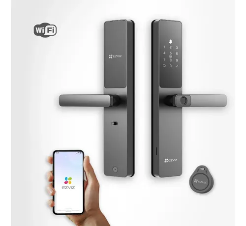 Fechadura Digital EZVIZ DL05 Wi-Fi Embutir Sem Hub Biometria App Senha IP65 Resistente a Água