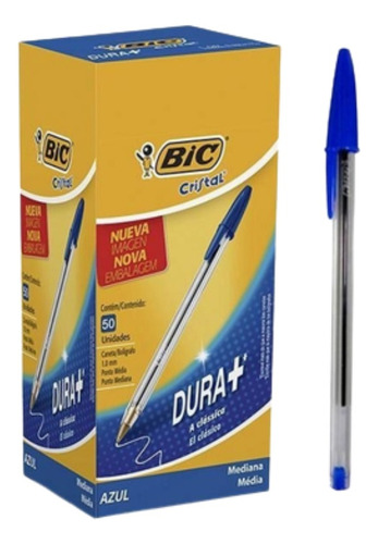 Bolígrafo Bic Cristal Punta Media 1mm Caja X 50unidades 