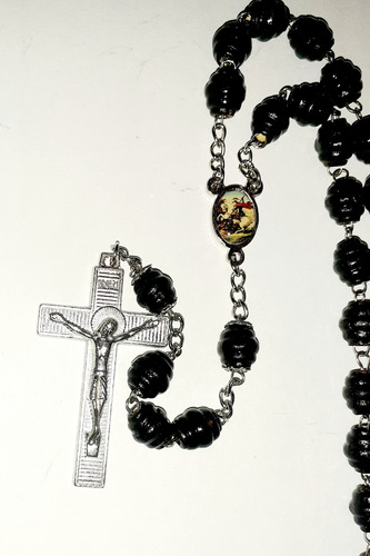 Rosario Centro San Jorge Barrilito Torneado Madera Negra