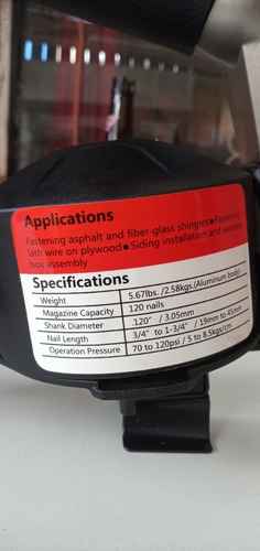 Imagen 8 de 10 de Clavadora Neumática Teja Asfálticas-siding Pvc-fibrocemento