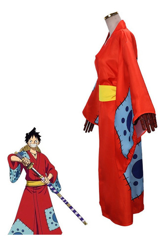 One Piece De Monkey D. Luffy De Cosplay Kimono Traje