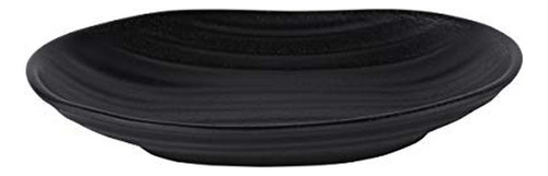 Plato Oval Profundo Melamina Negro (pack 6)