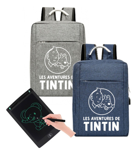 Morral Tintin Aventuras Maletin Combo Incluye Tableta