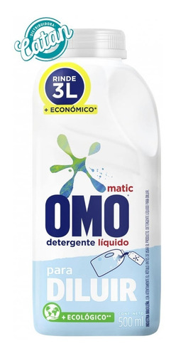 Omo Detergente Liquido Para Diluir 500ml Rinde Para 3lt