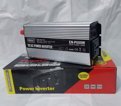 Imagen 2 de 3 de Inversor De 600w, 24v A 220v Onda Senoidal Pura - Energit
