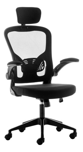 Cadeira Preta Ergonomica Home Office Giratoria Confortavel Cor Preto Material Do Estofamento Couro Sintético